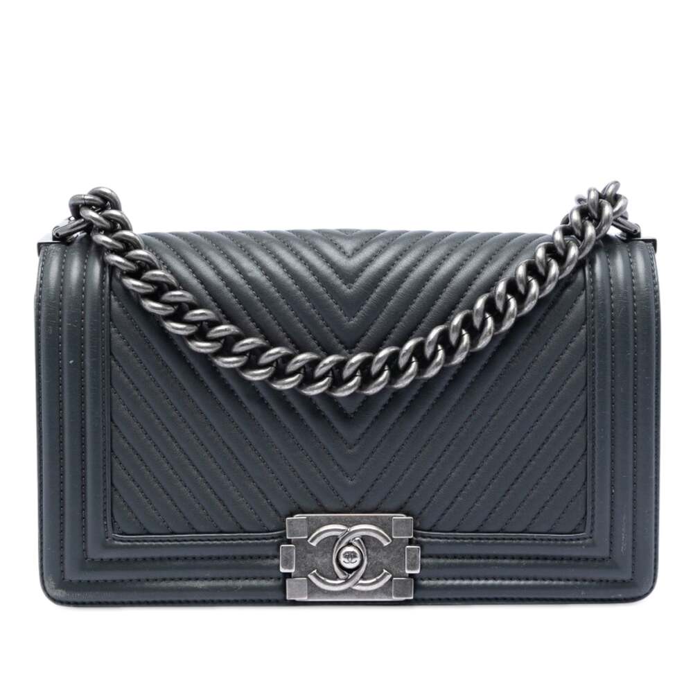 Chanel Boy Flap Bag Chevron Calfskin #312314C36B